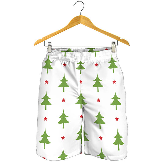 Christmas Tree And Star Pattern Print Men's Shorts