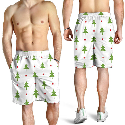 Christmas Tree And Star Pattern Print Men's Shorts