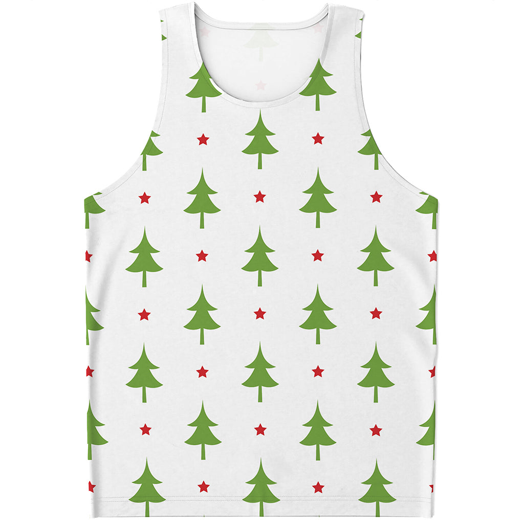 Christmas Tree And Star Pattern Print Men's Tank Top