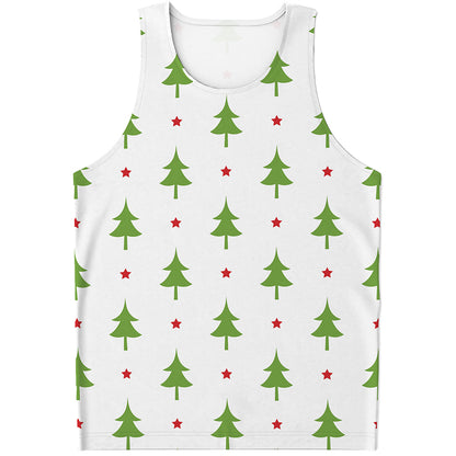 Christmas Tree And Star Pattern Print Men's Tank Top