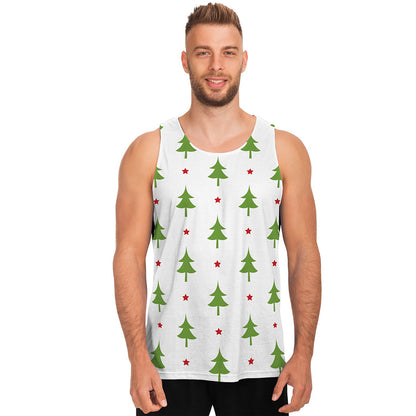 Christmas Tree And Star Pattern Print Men's Tank Top