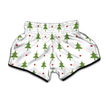 Christmas Tree And Star Pattern Print Muay Thai Boxing Shorts