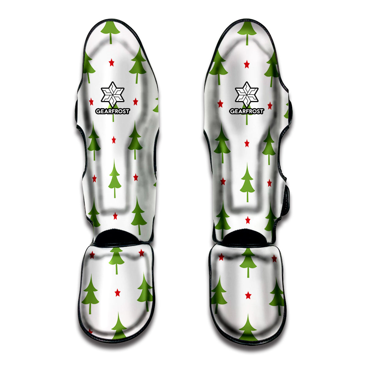 Christmas Tree And Star Pattern Print Muay Thai Shin Guard