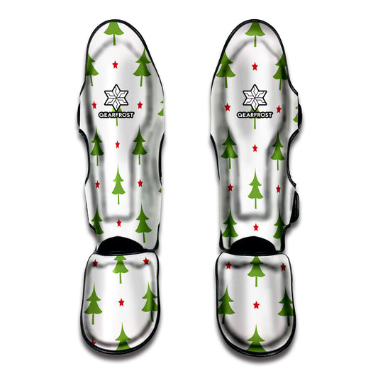 Christmas Tree And Star Pattern Print Muay Thai Shin Guard