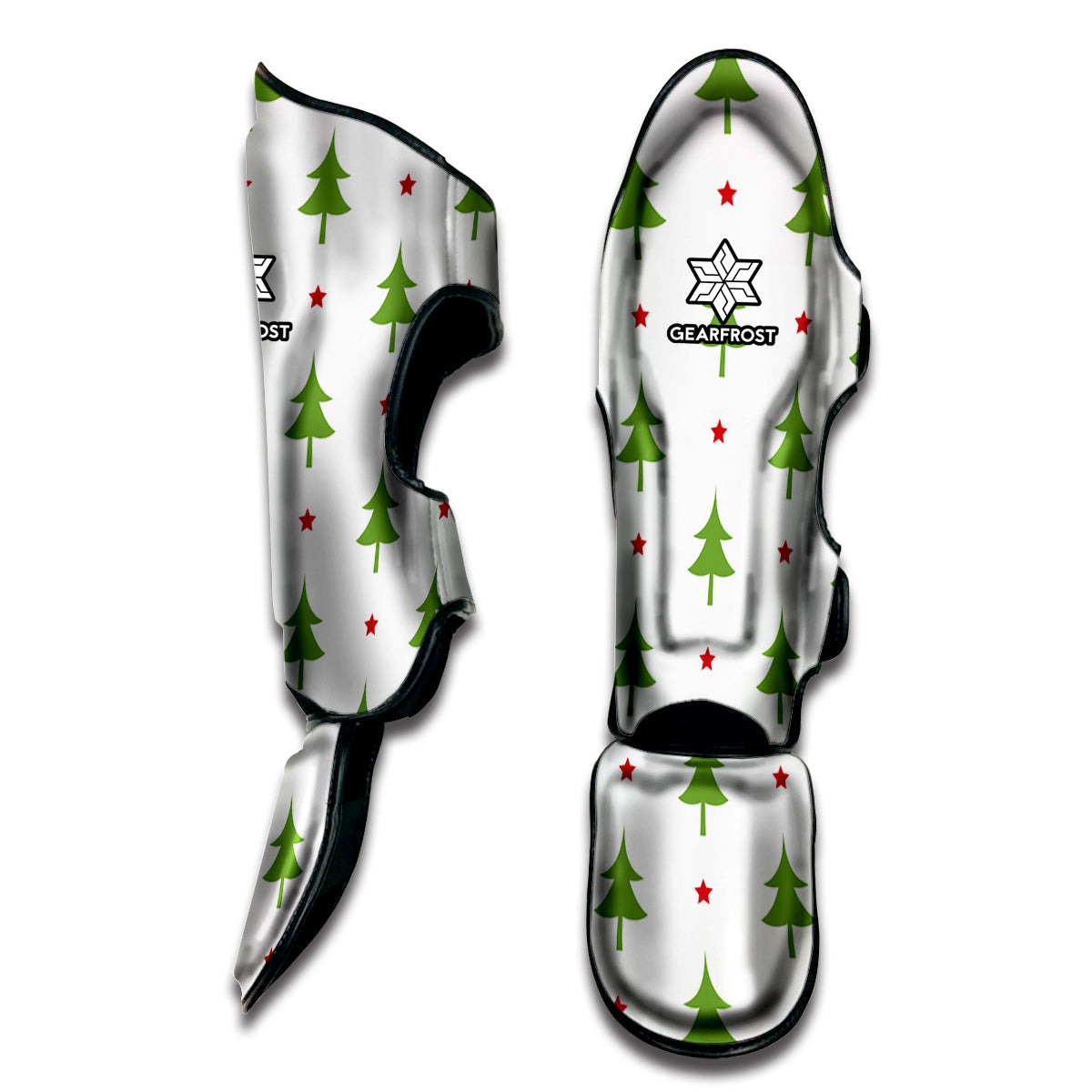 Christmas Tree And Star Pattern Print Muay Thai Shin Guard