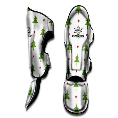Christmas Tree And Star Pattern Print Muay Thai Shin Guard