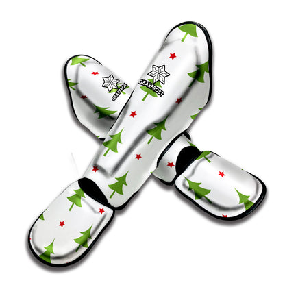 Christmas Tree And Star Pattern Print Muay Thai Shin Guard