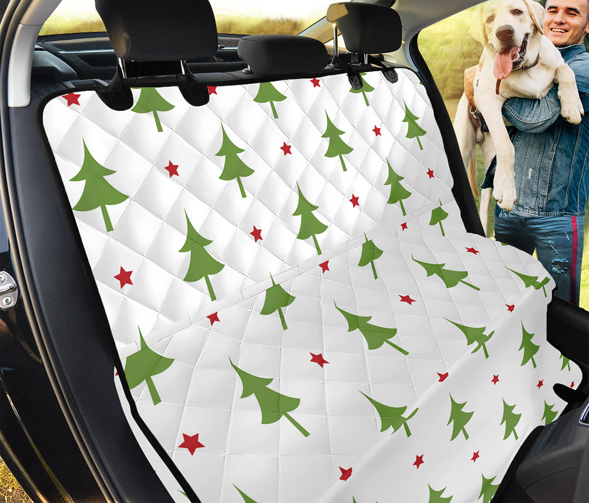 Christmas Tree And Star Pattern Print Pet Car Back Seat Cover