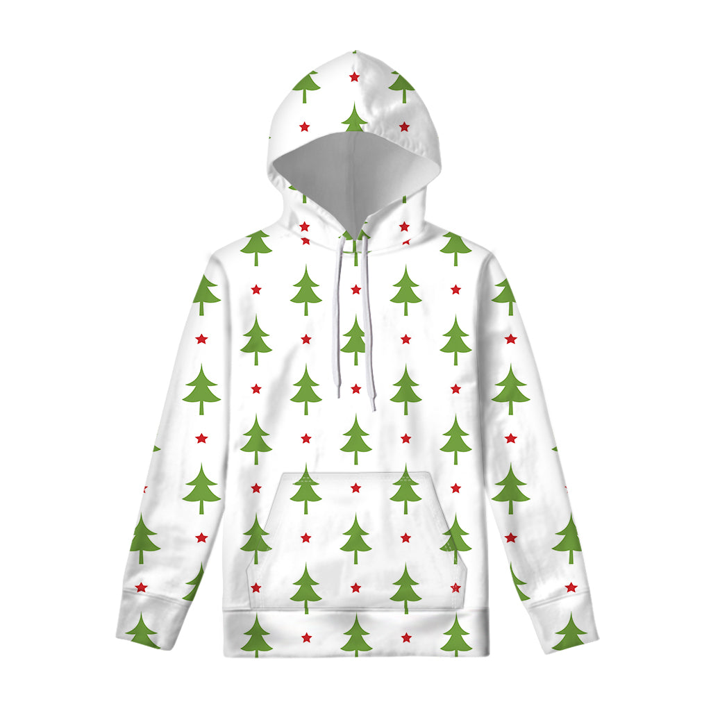 Christmas Tree And Star Pattern Print Pullover Hoodie