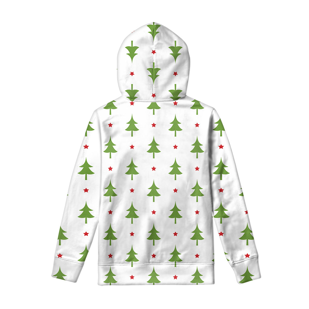 Christmas Tree And Star Pattern Print Pullover Hoodie