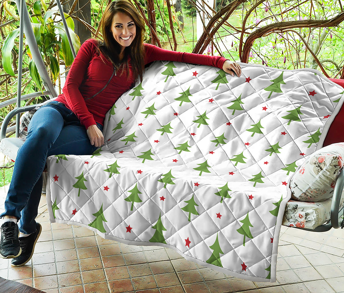 Christmas Tree And Star Pattern Print Quilt