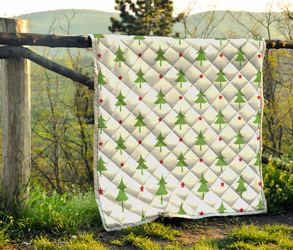 Christmas Tree And Star Pattern Print Quilt