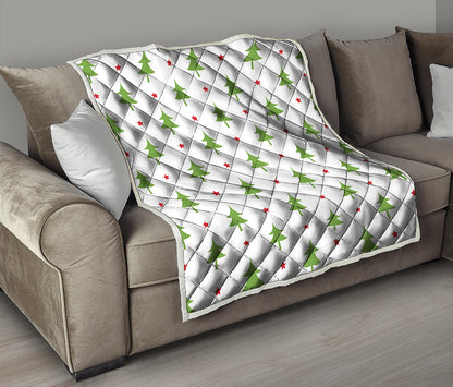 Christmas Tree And Star Pattern Print Quilt