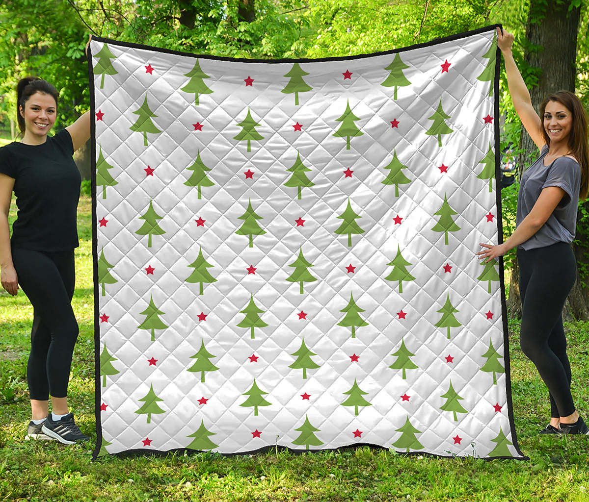Christmas Tree And Star Pattern Print Quilt
