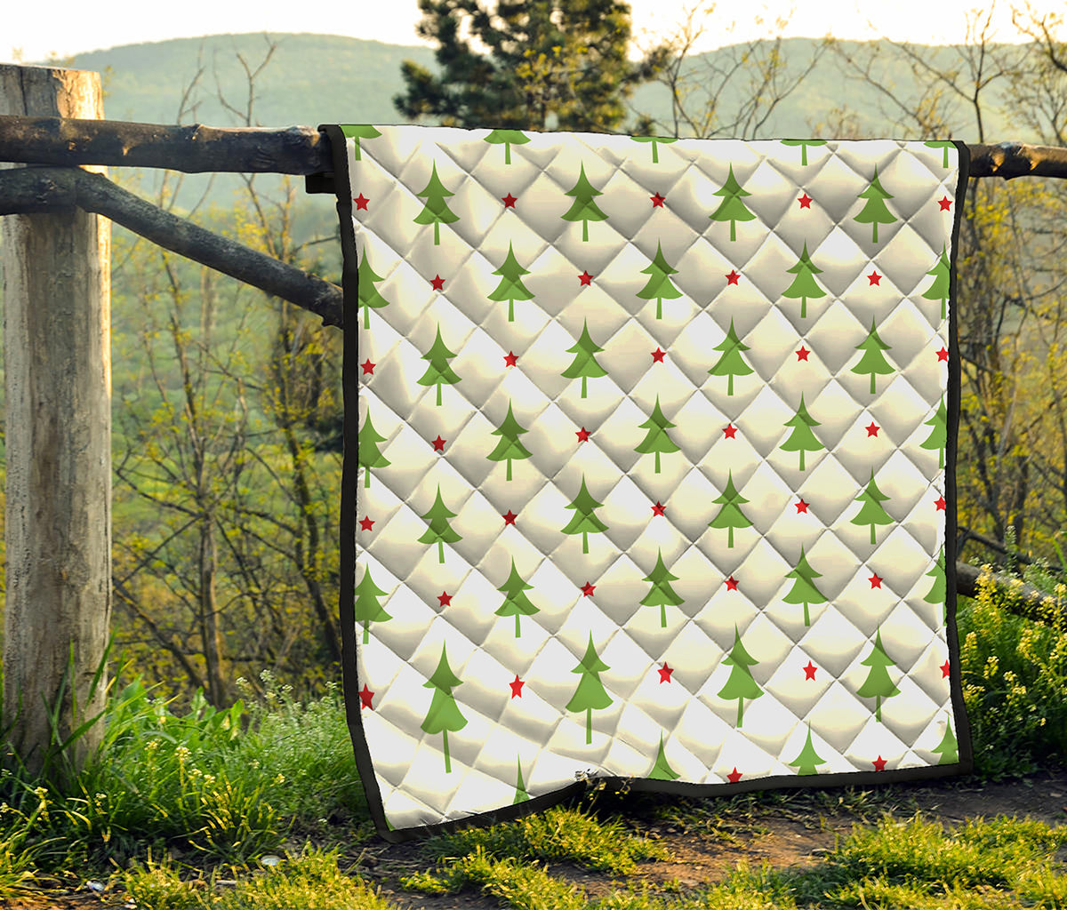 Christmas Tree And Star Pattern Print Quilt