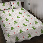 Christmas Tree And Star Pattern Print Quilt Bed Set