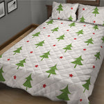 Christmas Tree And Star Pattern Print Quilt Bed Set