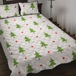 Christmas Tree And Star Pattern Print Quilt Bed Set