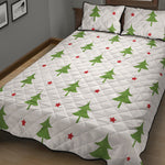 Christmas Tree And Star Pattern Print Quilt Bed Set
