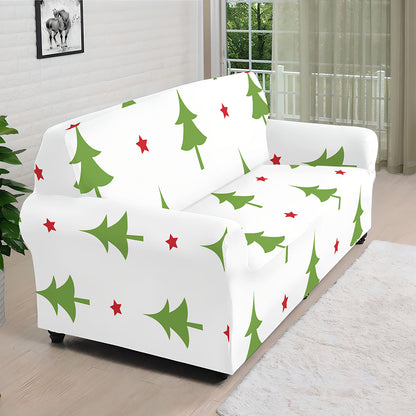 Christmas Tree And Star Pattern Print Sofa Cover