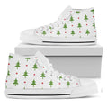 Christmas Tree And Star Pattern Print White High Top Sneakers