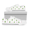 Christmas Tree And Star Pattern Print White Low Top Sneakers