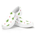 Christmas Tree And Star Pattern Print White Slip On Sneakers