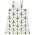 Christmas Tree And Star Pattern Print Women's Racerback Tank Top
