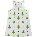 Christmas Tree And Star Pattern Print Women's Racerback Tank Top