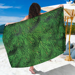 Christmas Tree Branches Print Beach Sarong Wrap