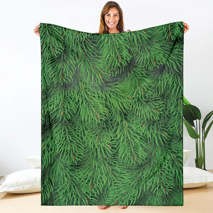 Christmas Tree Branches Print Blanket