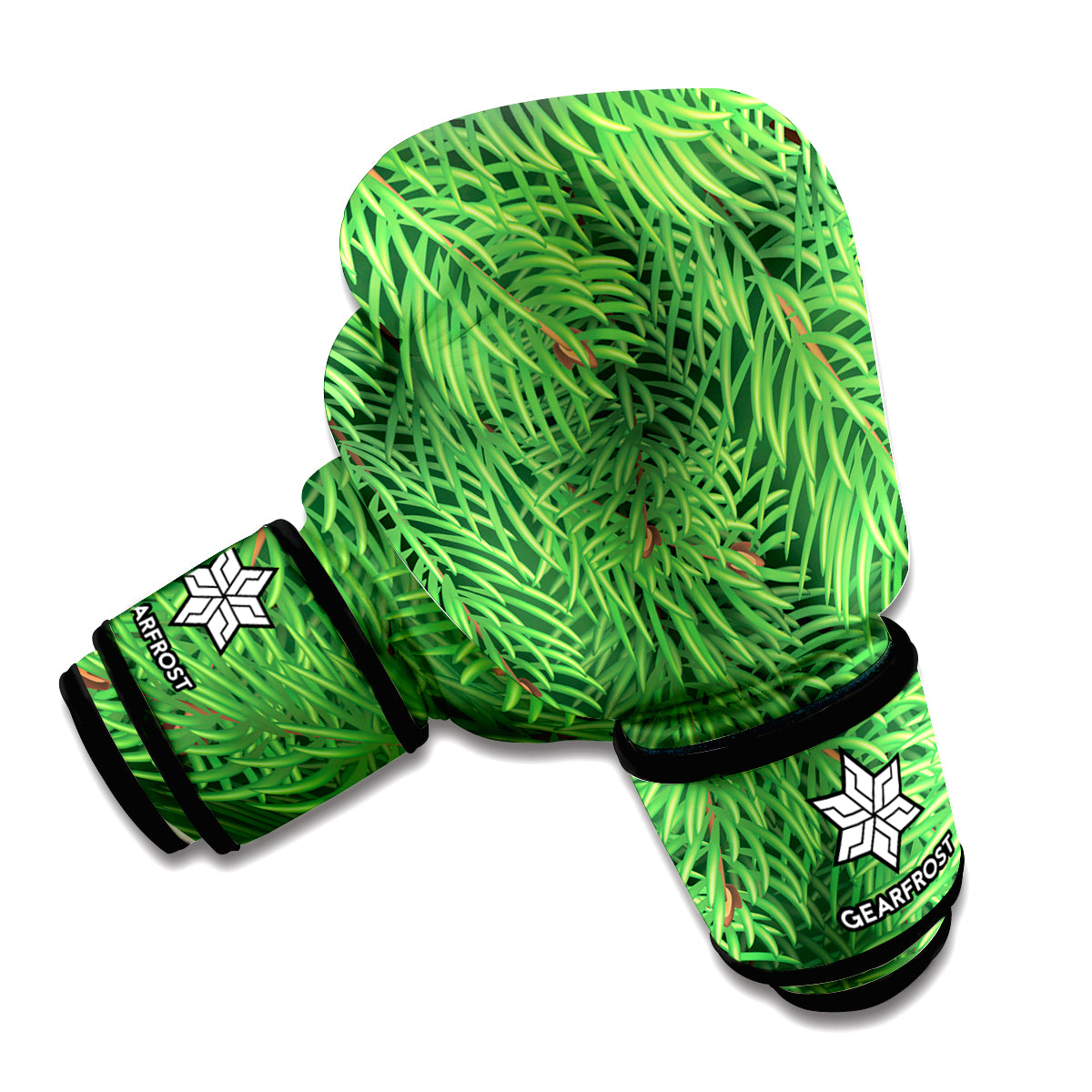 Christmas Tree Branches Print Boxing Gloves