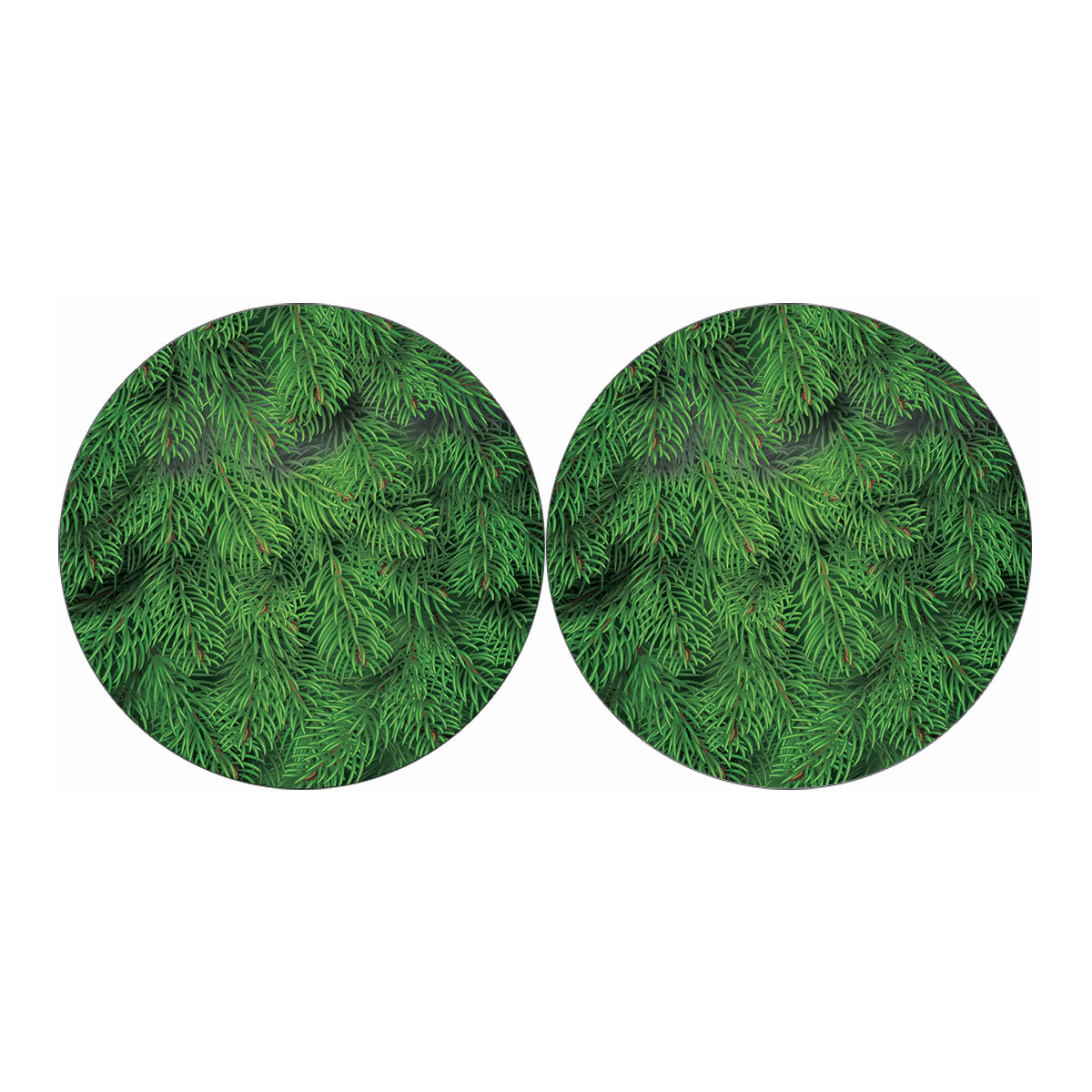 Christmas Tree Branches Print Car Coasters