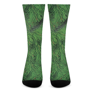 Christmas Tree Branches Print Crew Socks