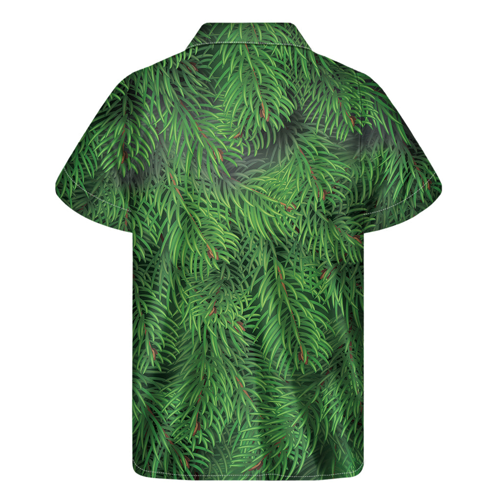 Christmas Tree Branches Print Men's Short Sleeve Shirt
