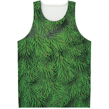 Christmas Tree Branches Print Men's Tank Top