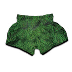 Christmas Tree Branches Print Muay Thai Boxing Shorts