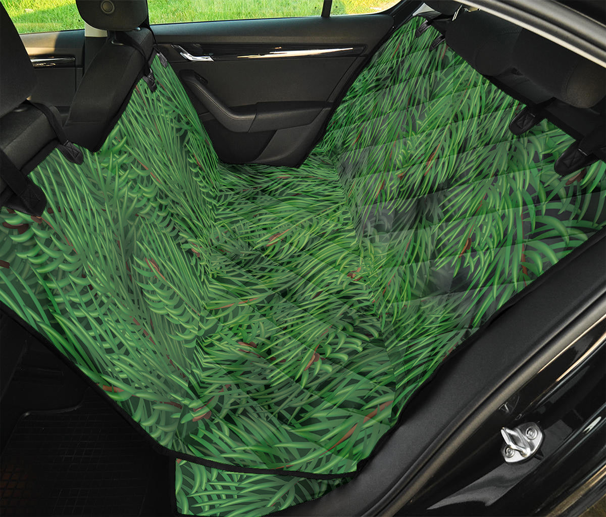 Christmas Tree Branches Print Pet Car Back Seat Cover