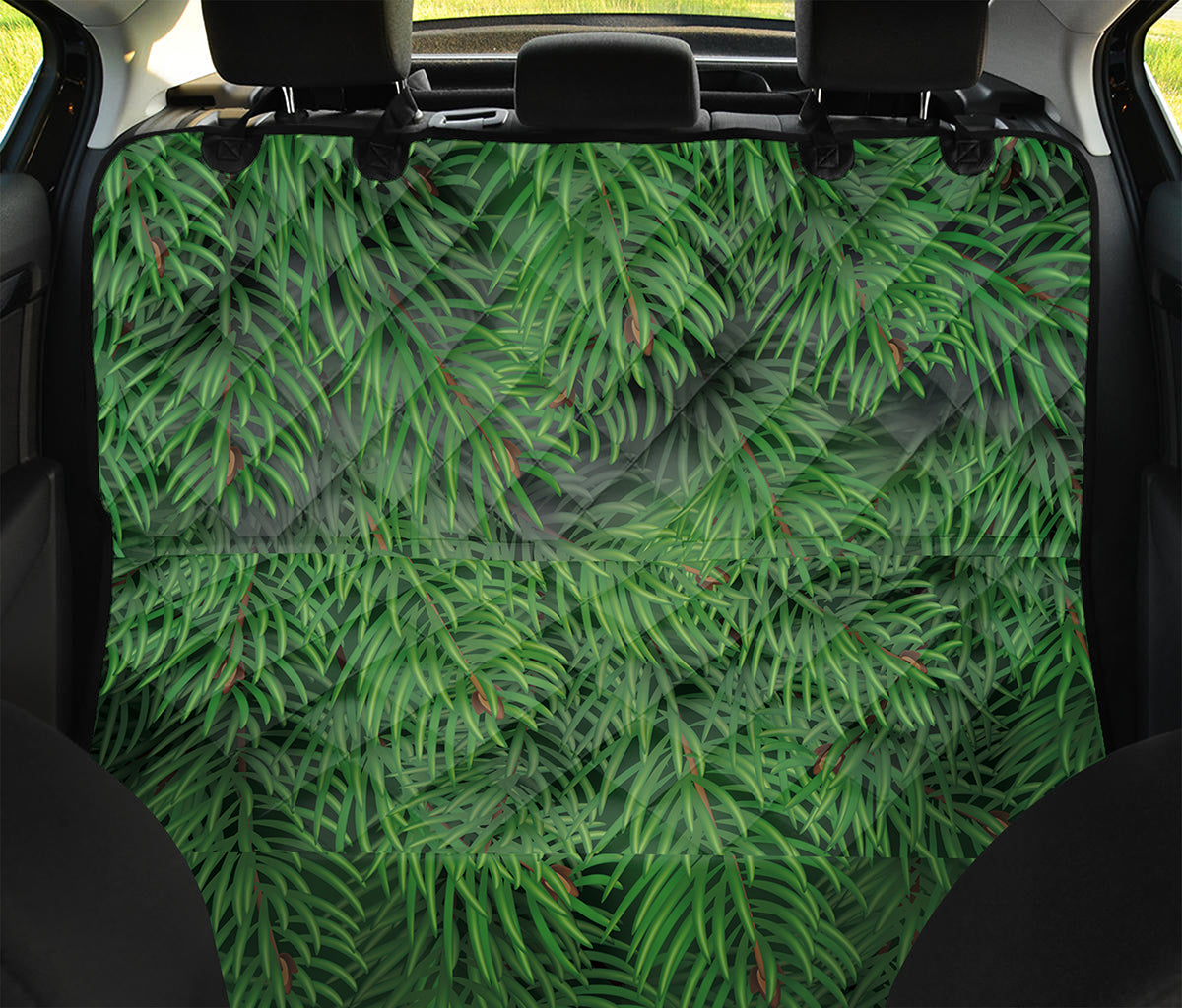 Christmas Tree Branches Print Pet Car Back Seat Cover