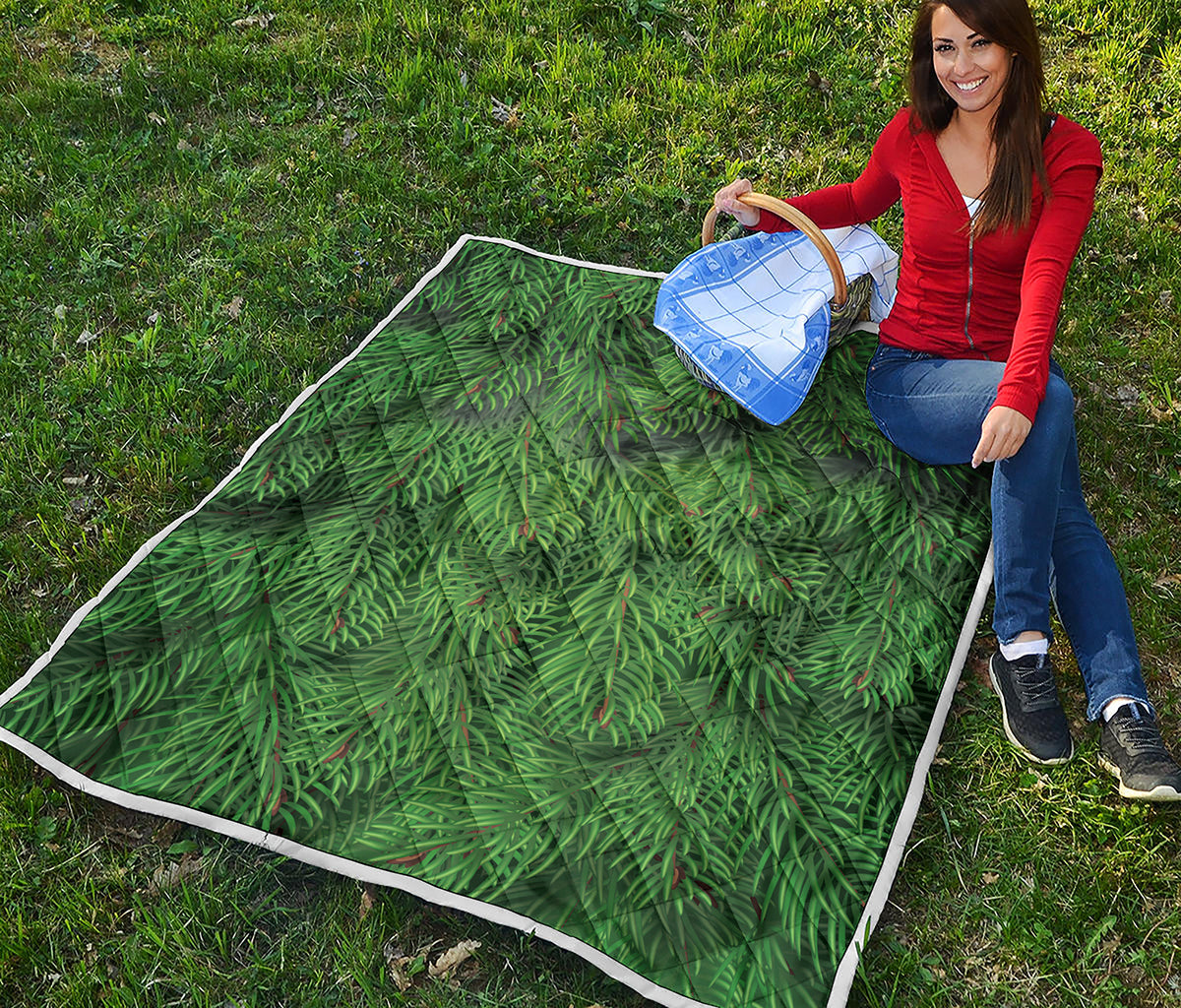 Christmas Tree Branches Print Quilt