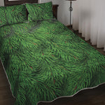 Christmas Tree Branches Print Quilt Bed Set