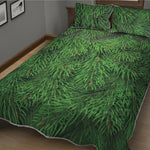 Christmas Tree Branches Print Quilt Bed Set