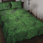 Christmas Tree Branches Print Quilt Bed Set