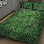 Christmas Tree Branches Print Quilt Bed Set