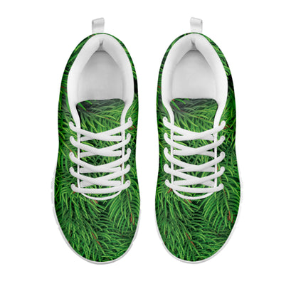 Christmas Tree Branches Print White Sneakers