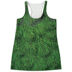 Christmas Tree Branches Print Women's Racerback Tank Top