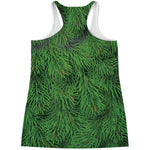 Christmas Tree Branches Print Women's Racerback Tank Top