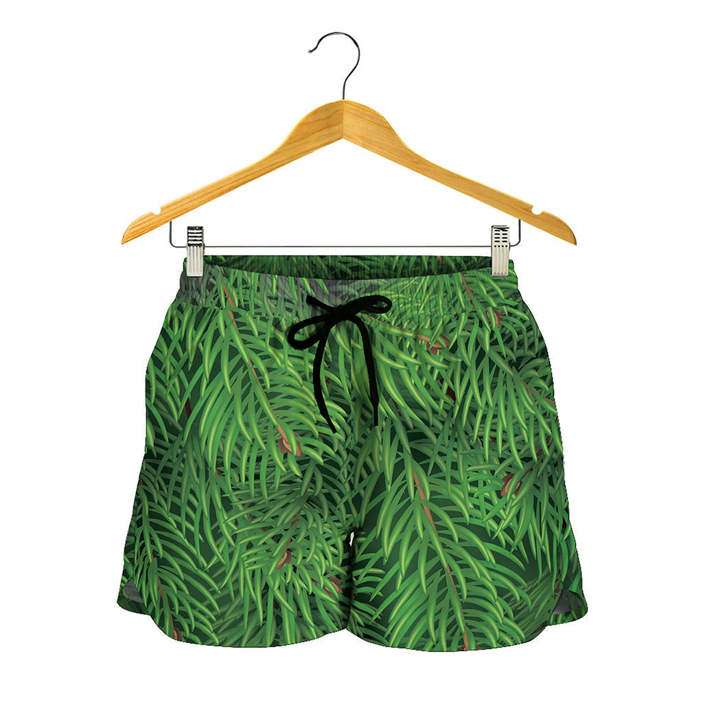 Christmas Tree Branches Print Women's Shorts