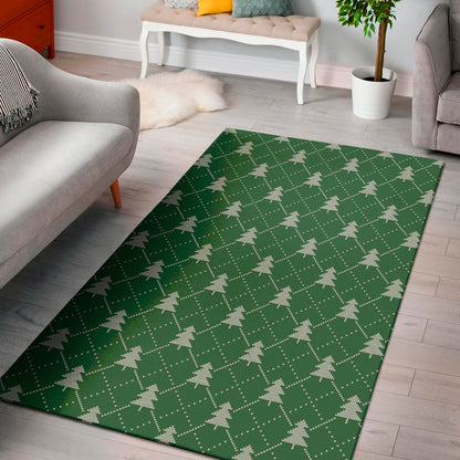 Christmas Tree Knitted Pattern Print Area Rug