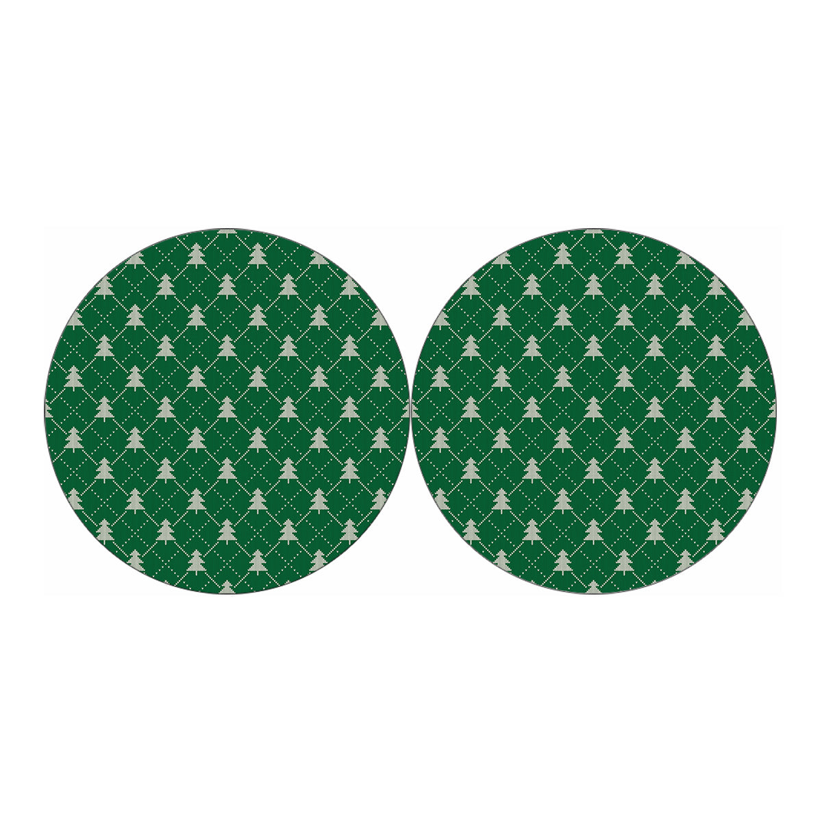 Christmas Tree Knitted Pattern Print Car Coasters